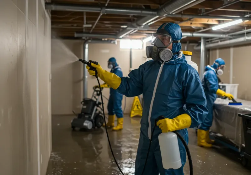 Basement Sanitization and Antimicrobial Treatment process in Ocean Springs, MS