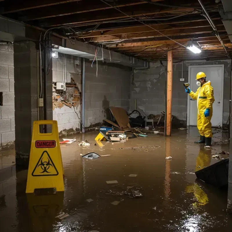 Flooded Basement Electrical Hazard in Ocean Springs, MS Property