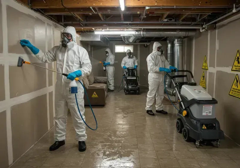 Basement Moisture Removal and Structural Drying process in Ocean Springs, MS